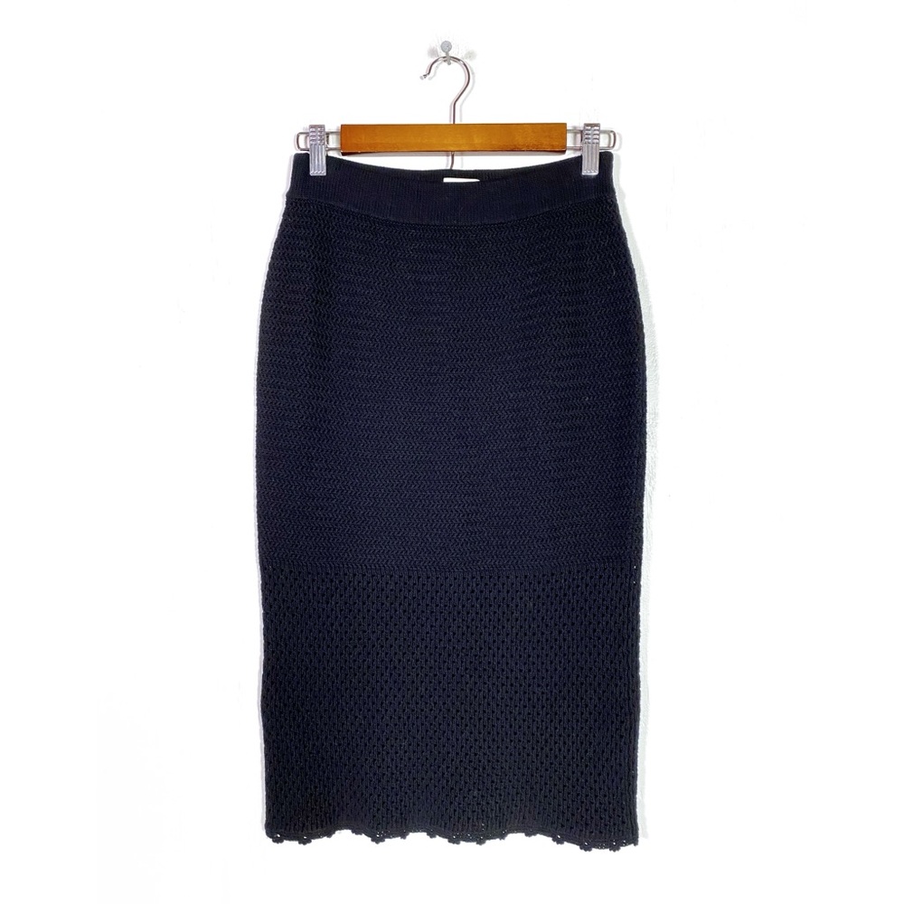 Wilfred Crochet Knit Pencil Skirt Black